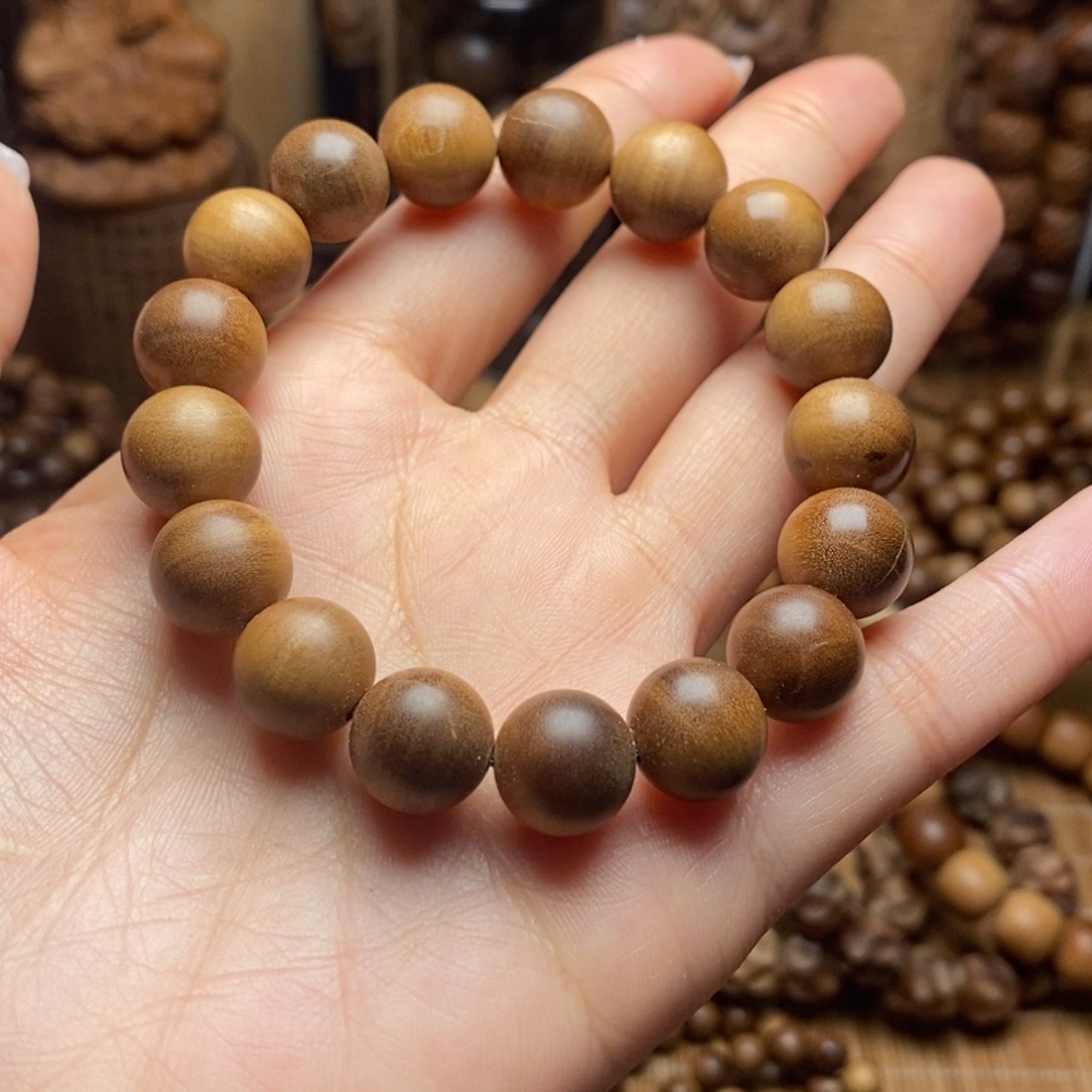 檀香木散珠手串1.2微瑕