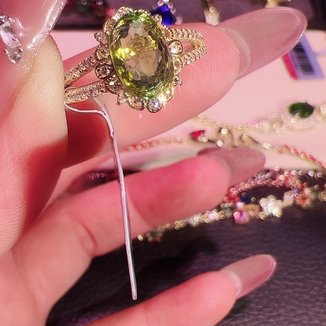 碧玺碧玺戒指银S925镶嵌