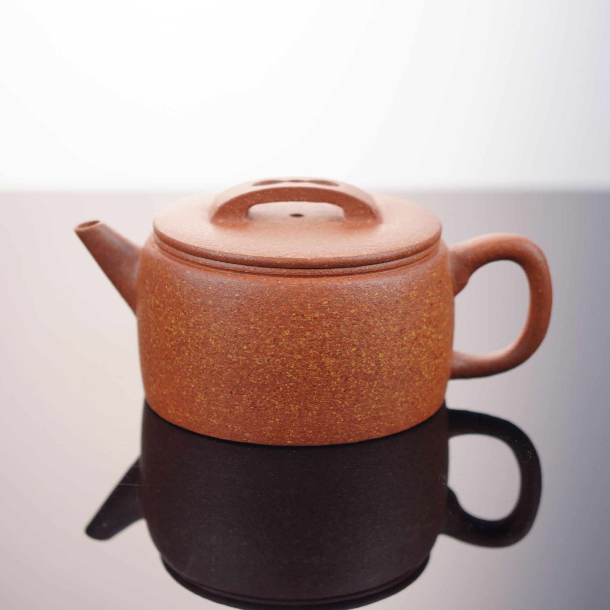 紫砂原矿八目红降坡泥全手工《汉瓦》壶220cc