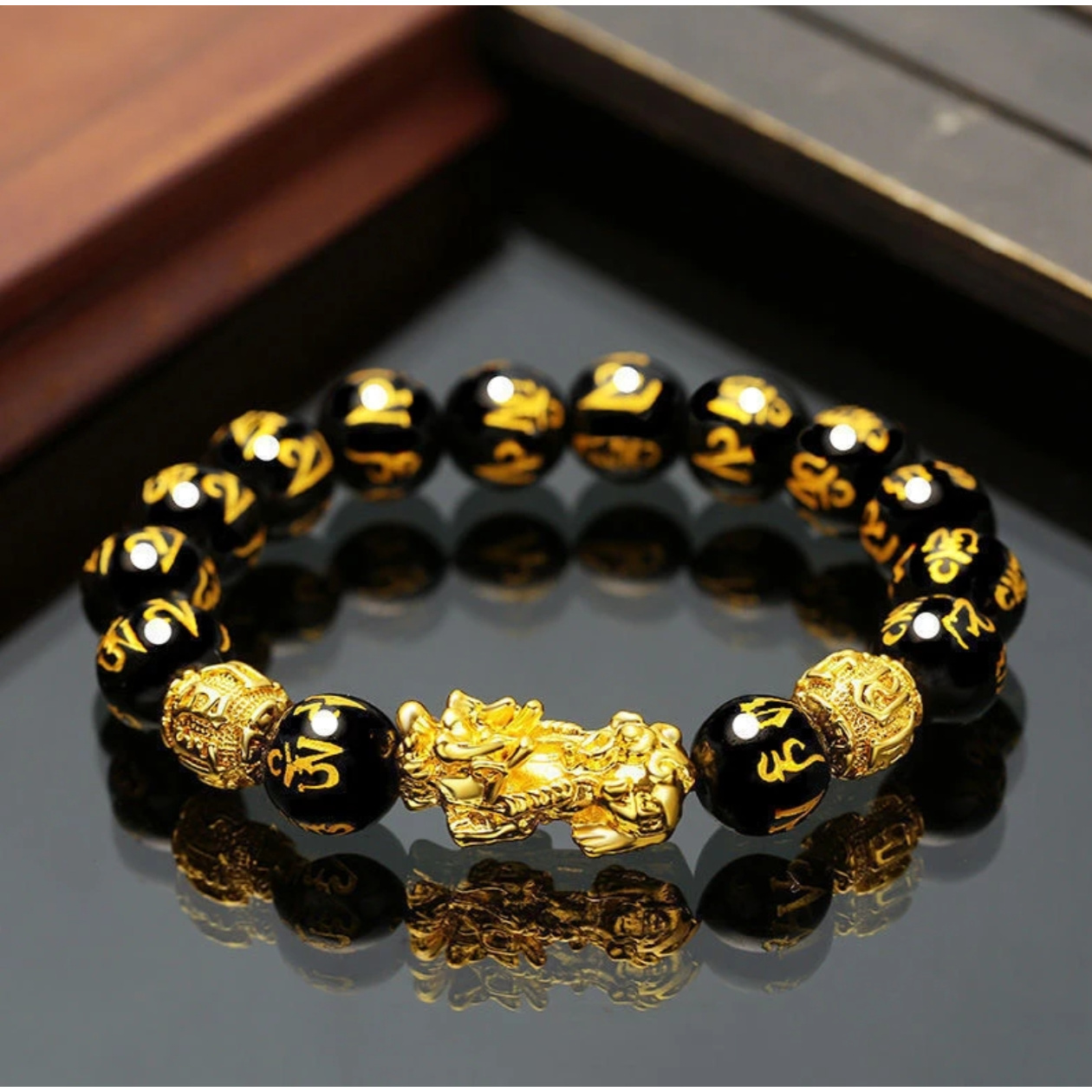 金色貔貅手串男士手工链佛珠礼物