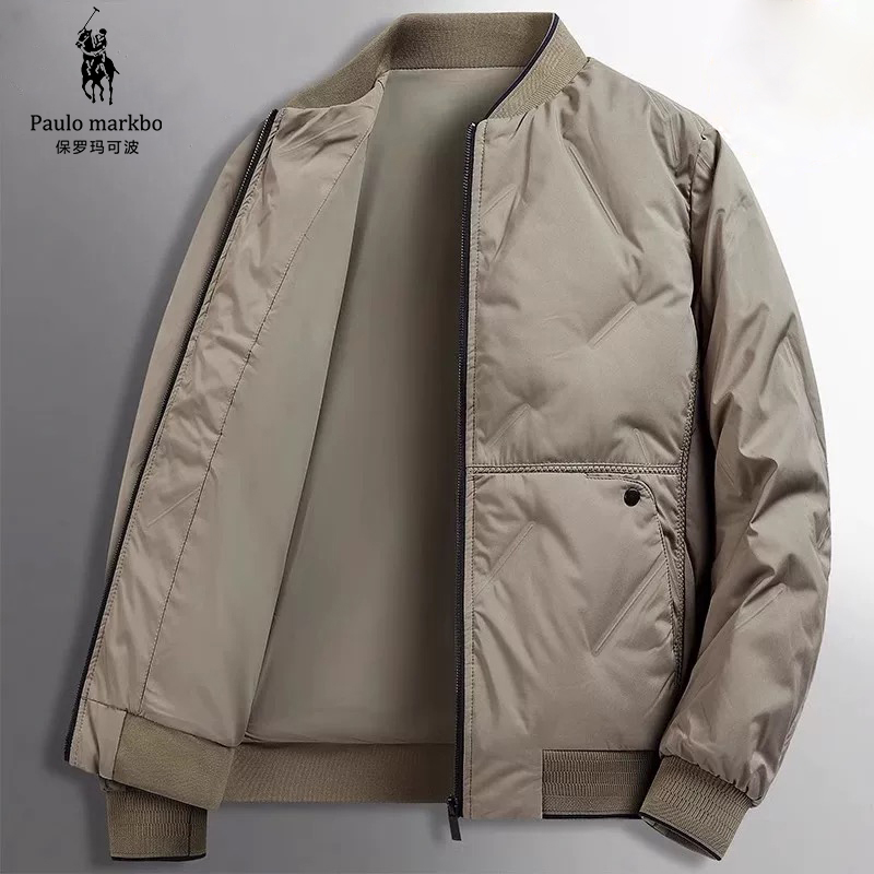 保罗秋冬爆款保暖棒球领轻薄棉衣男士加厚防风抗寒休闲男生外套