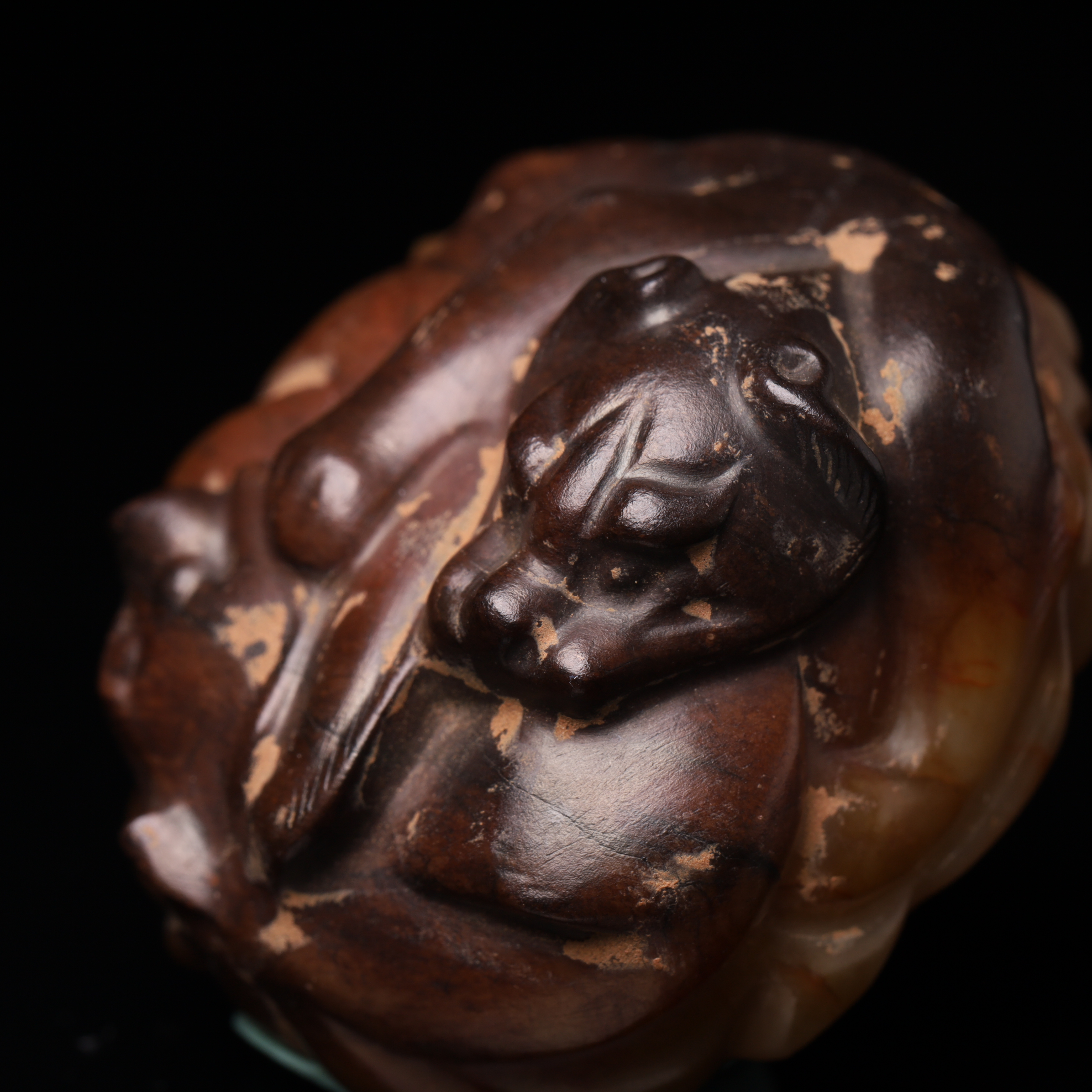 明代和田玉龙纹花件-NX