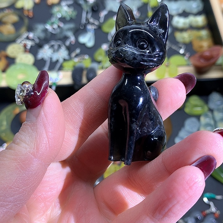 蛇纹石玉手把件未镶嵌