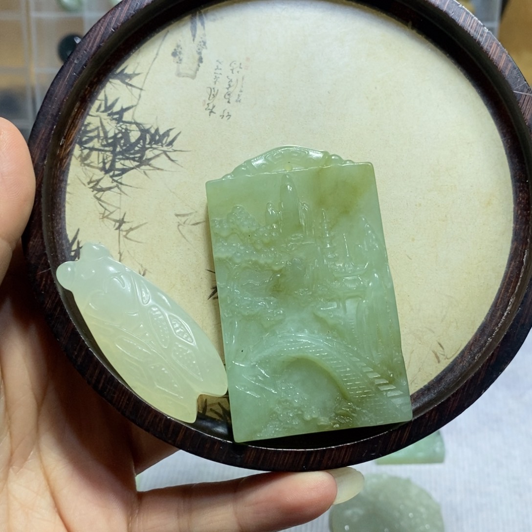 未镶嵌蛇纹石玉j挂件561