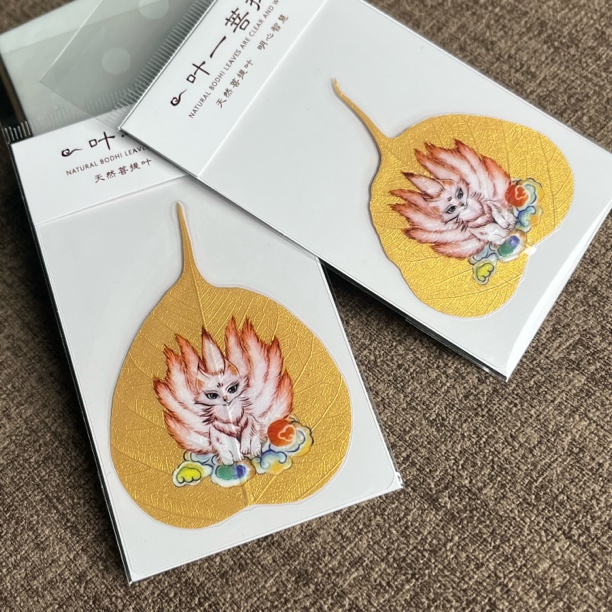 非金属树脂手链 天然菩提叶手机贴BJ66多样性发其一创意随身礼物