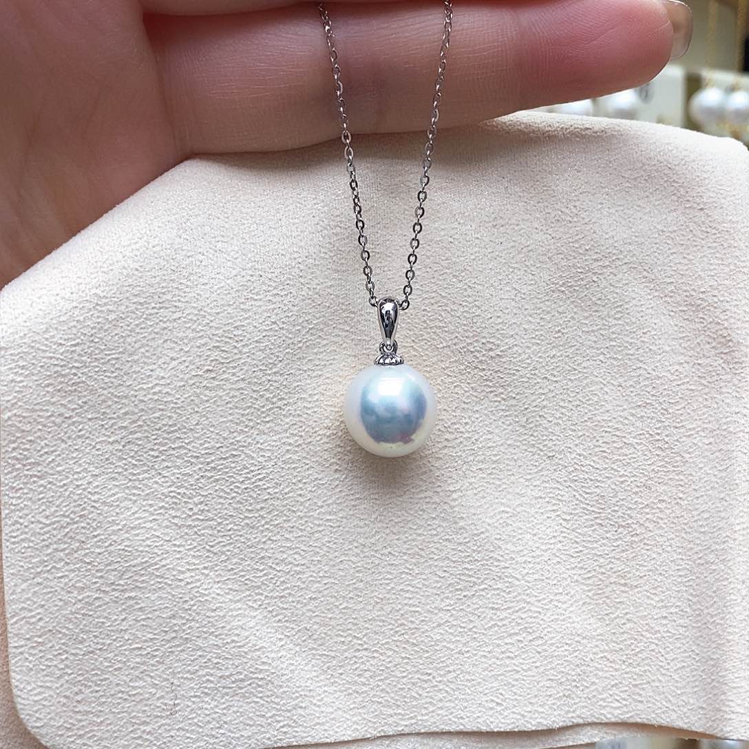 淡水珍珠吊坠银S925镶嵌