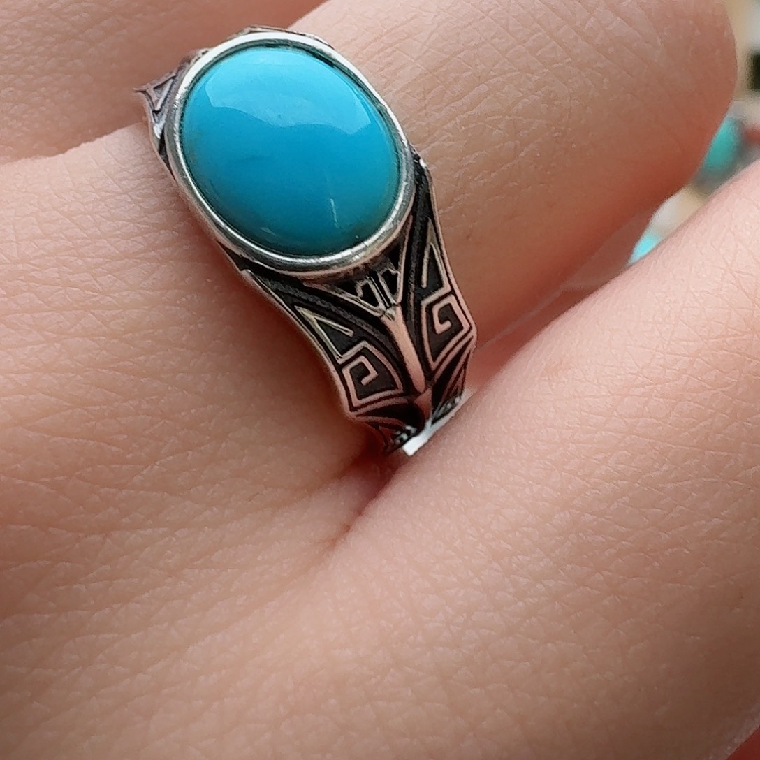 绿松石珠宝奇石银S925镶嵌