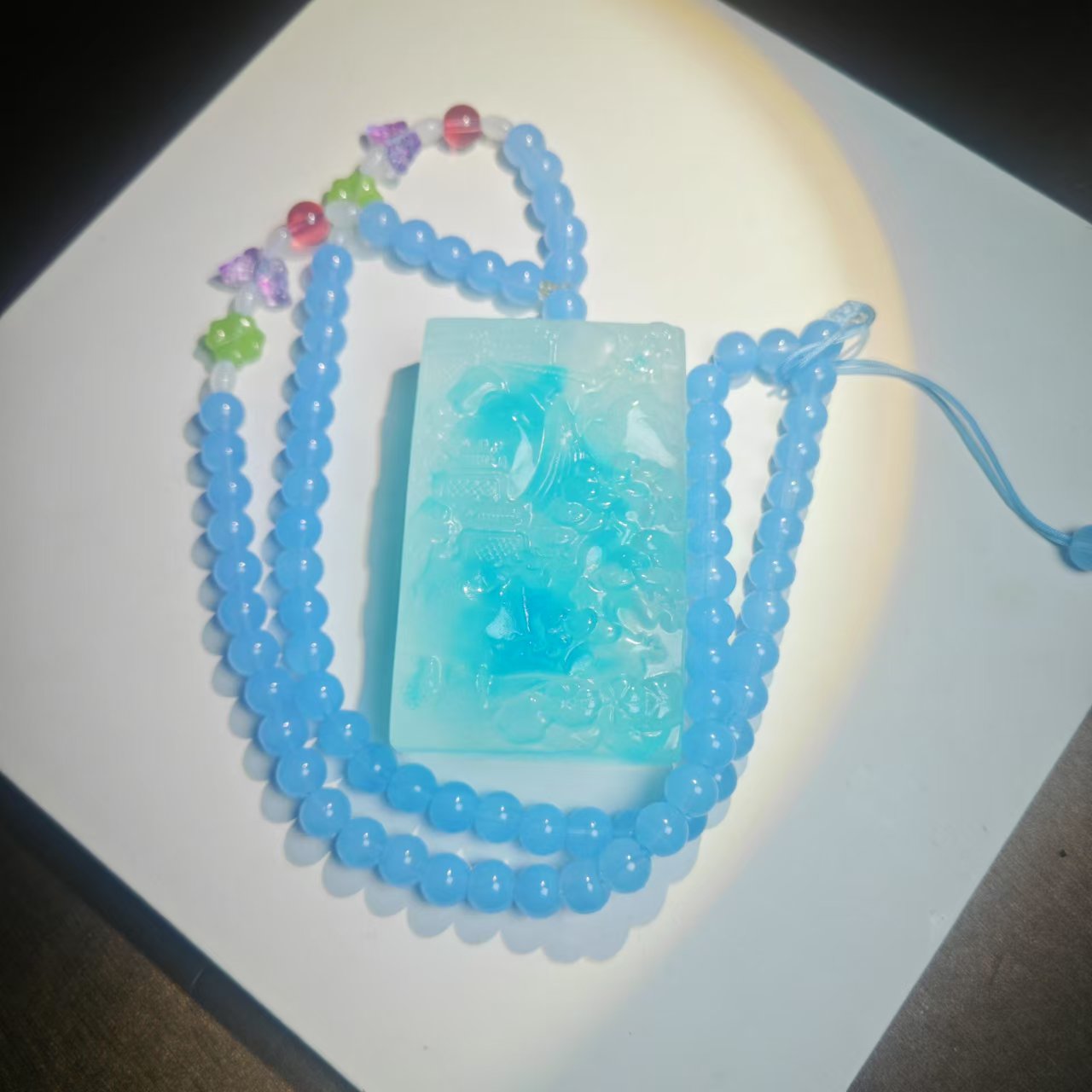 吊坠 吊坠 A1466蓝山水牌项链