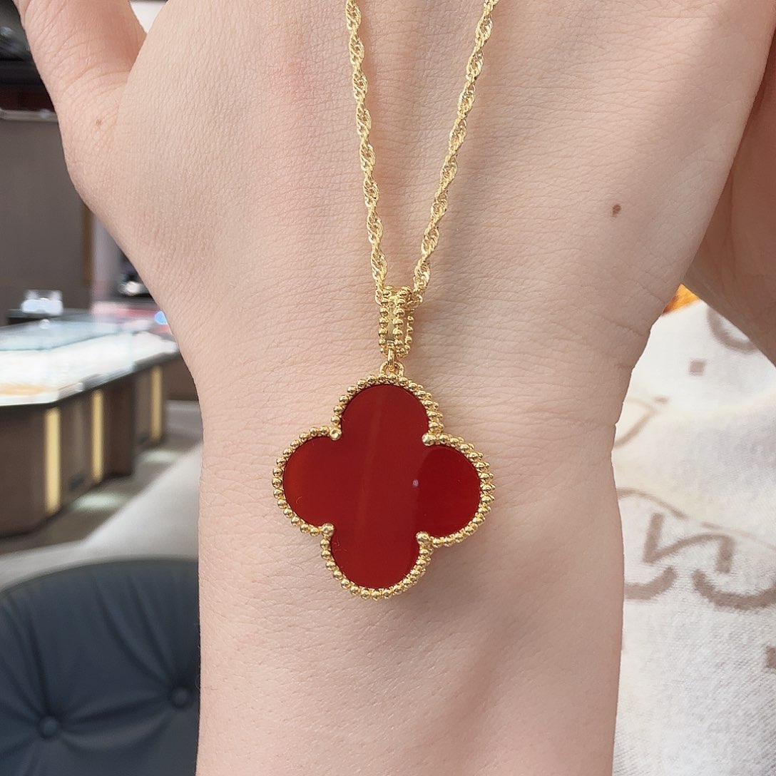 玛瑙/玉髓项链18K金镶嵌项链