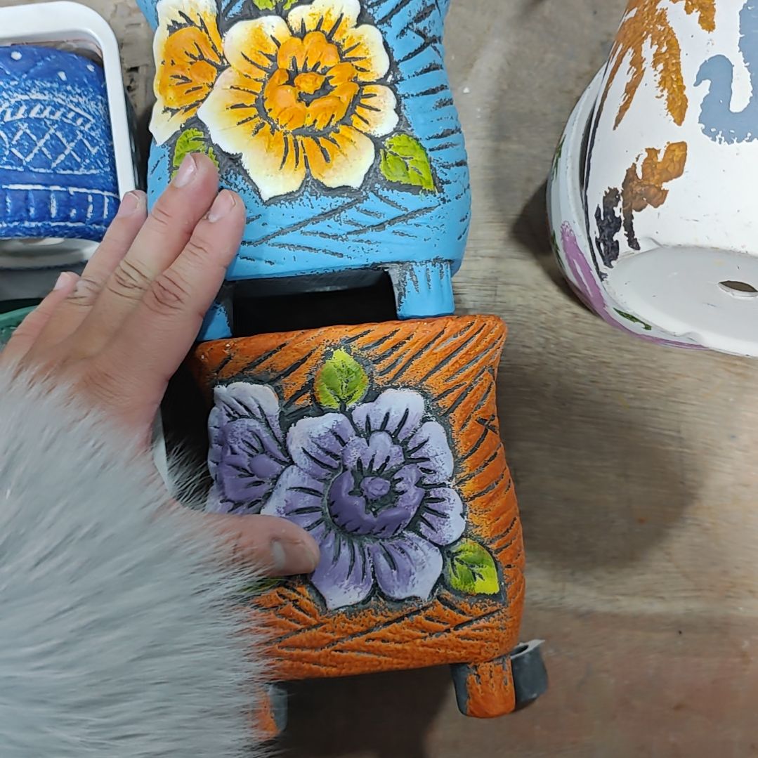 红陶吸水透气的白陶花盆凑满12发货