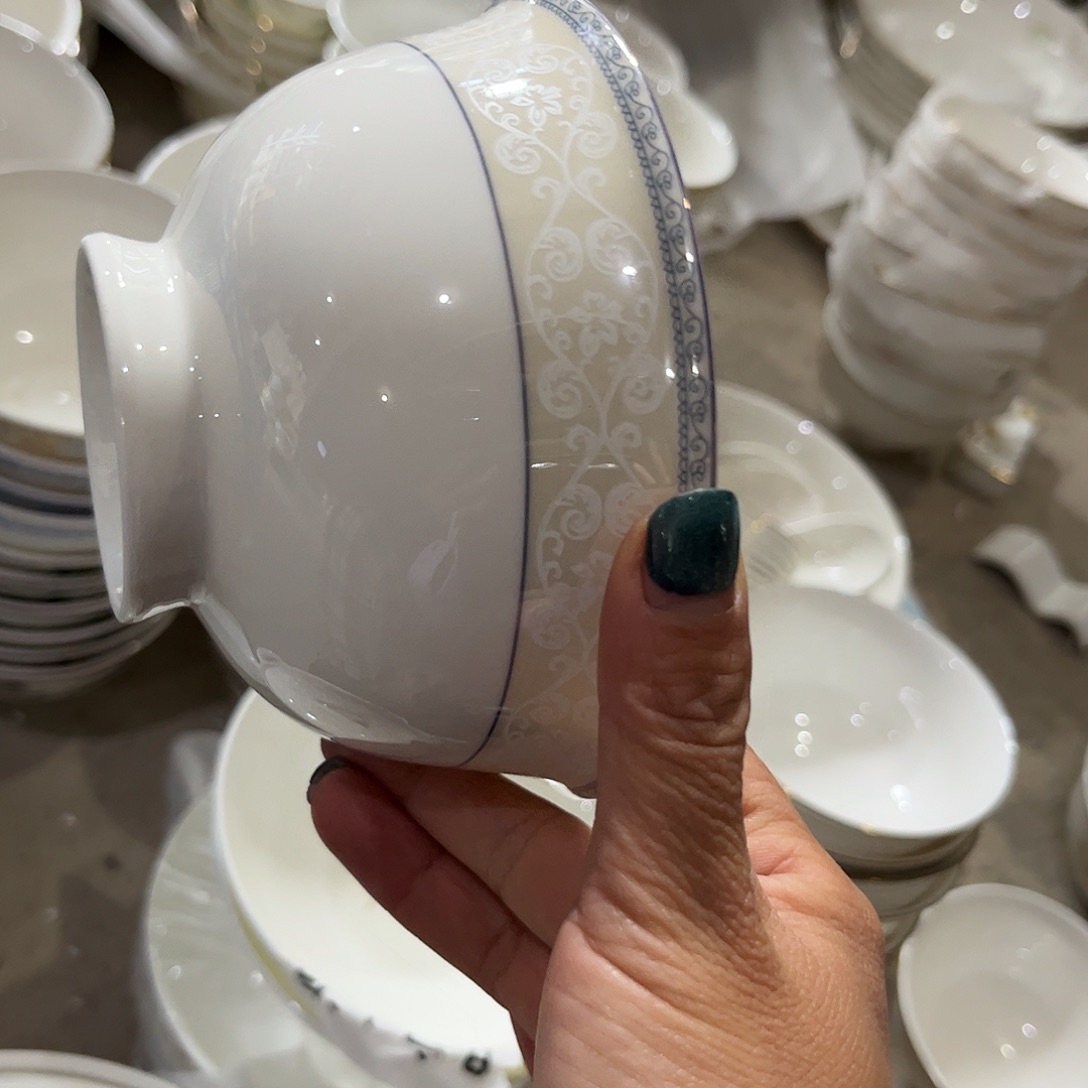 瓷片五寸高脚碗十个