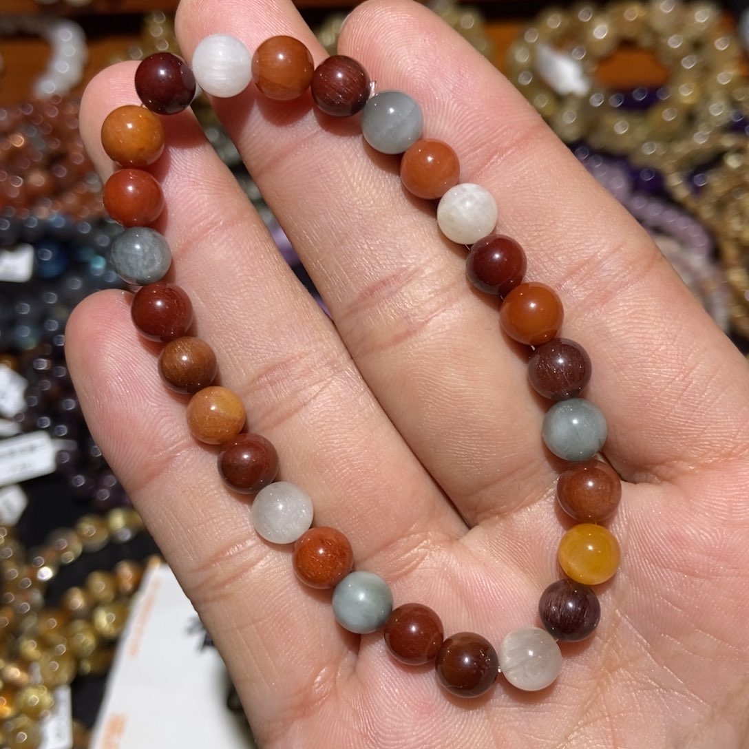 水晶手链未镶嵌油画兔毛7m