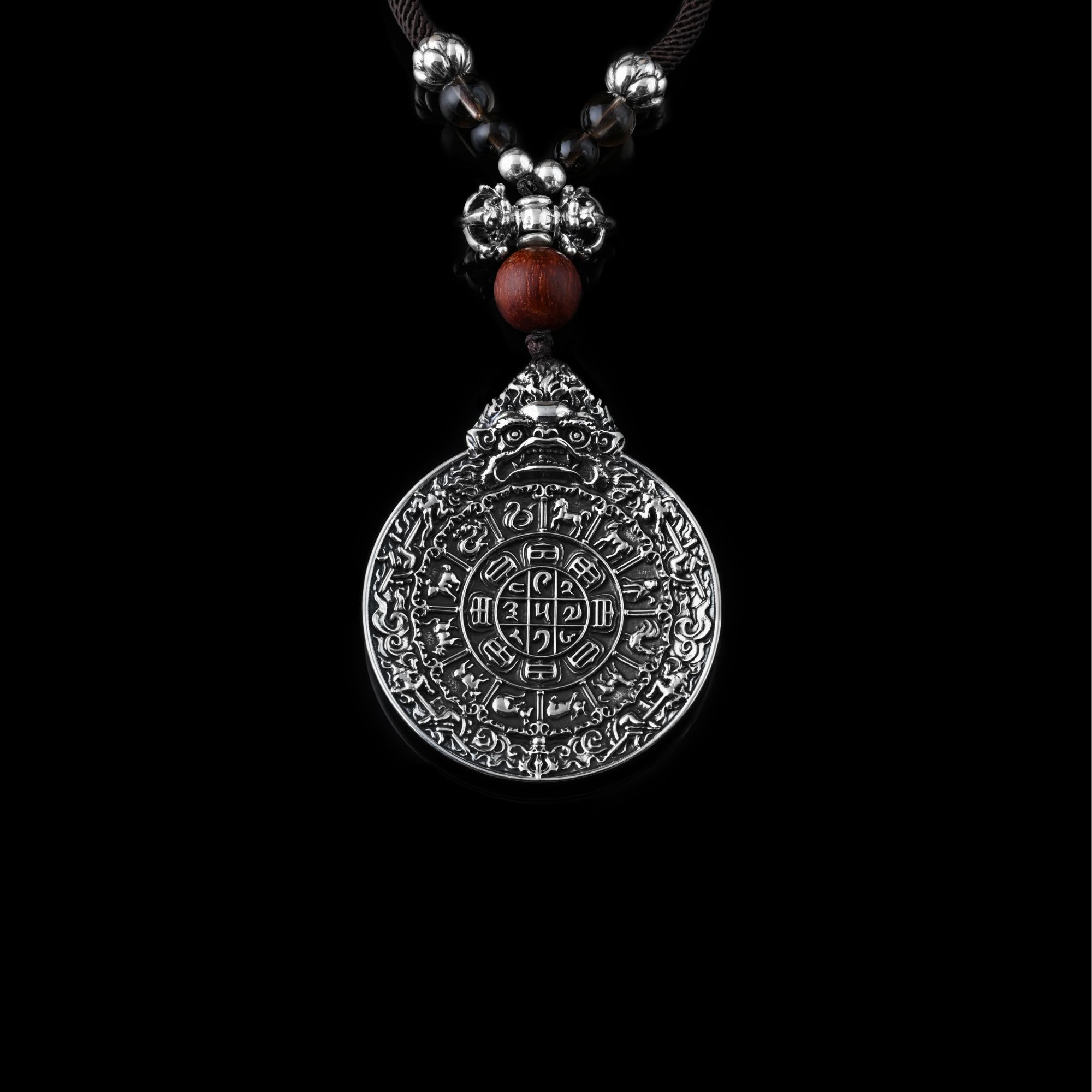 吊坠足银木质 九宫八卦牌 挂坠 TGY01B25A