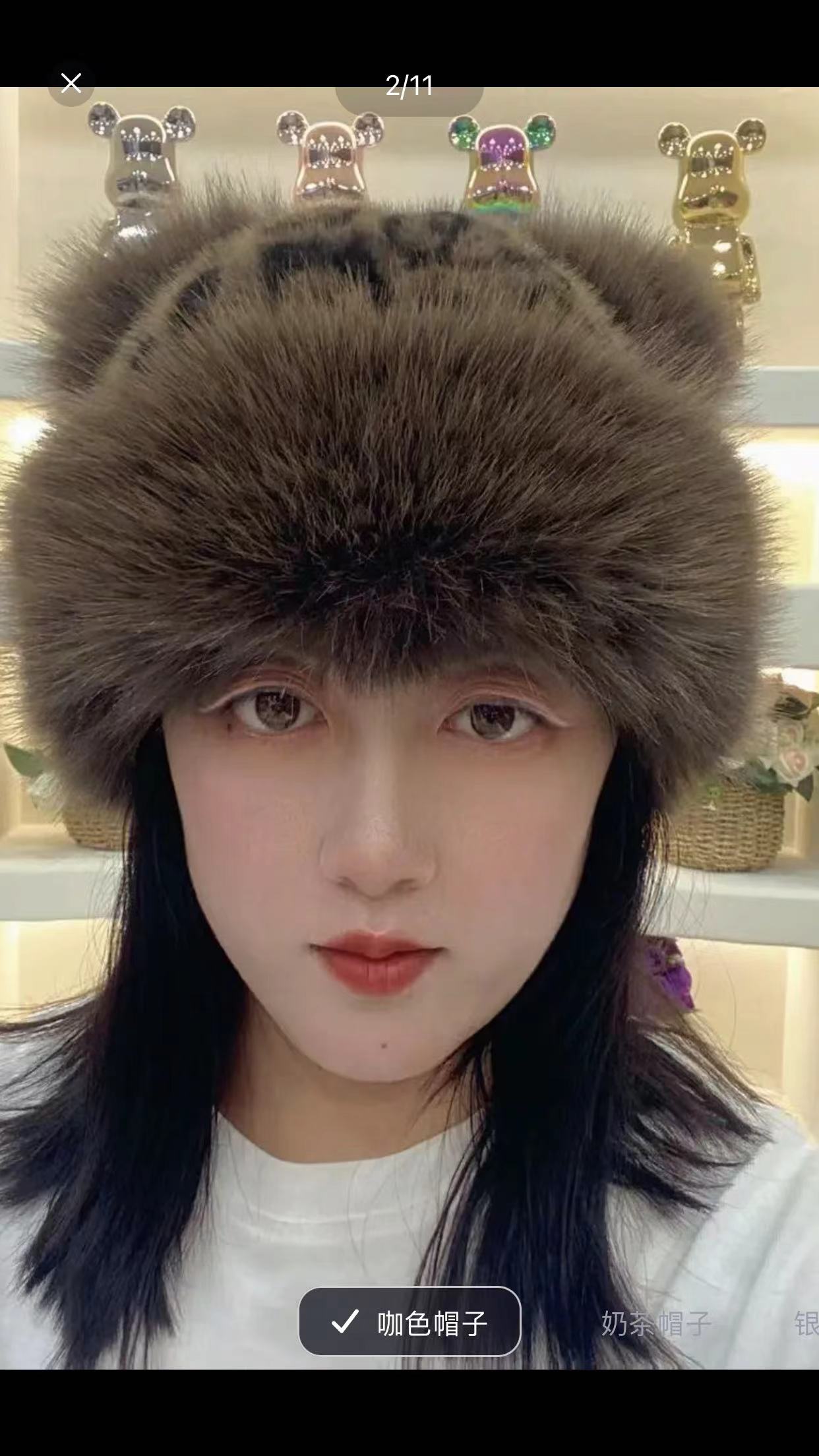 冬季保暖神器时尚洋气小耳朵豹纹款帽子