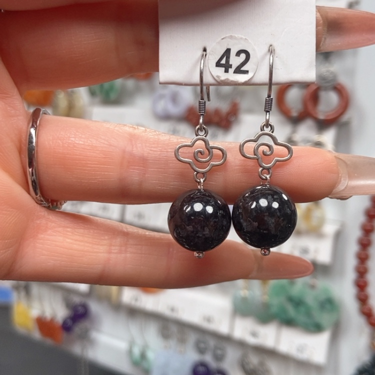 【闪购商品】翡翠耳饰银S925镶嵌耳饰