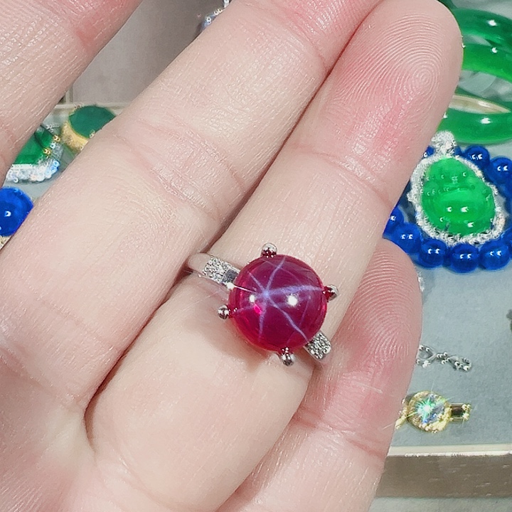 钨金红色蓝色满钻镶嵌