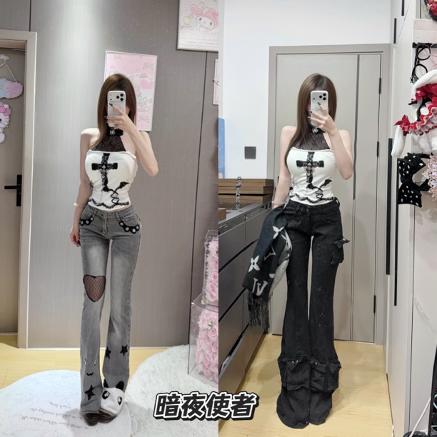 【元气喵】手作系列默认微瑕 暗夜使者 小恶魔辣妹吊带（F24）