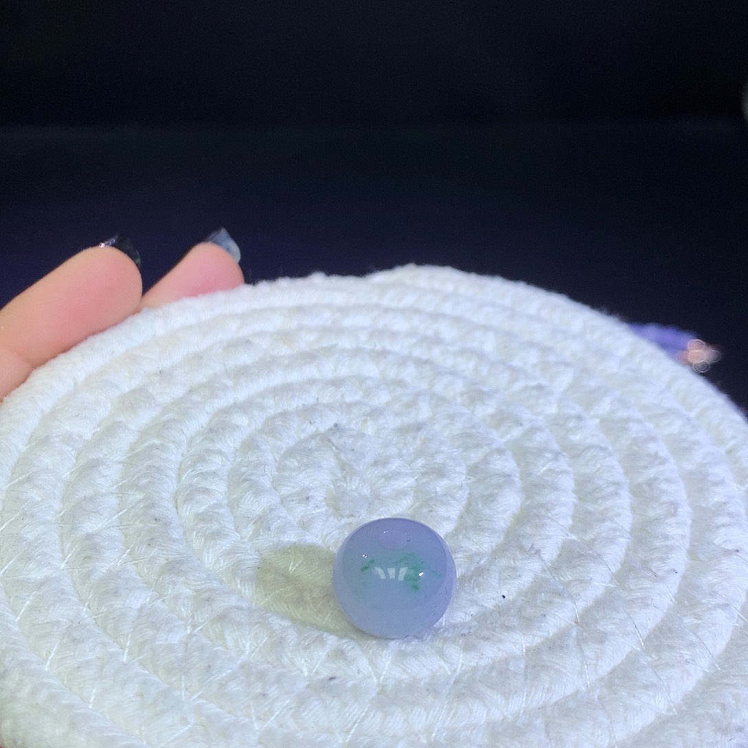 散珠翡翠天然缅甸翡翠粉紫飘绿苹果珠卡14厚10