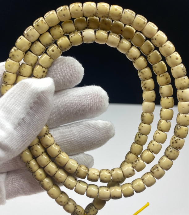 【墨宇轩】7×6石玉料直切半臂大留白小细星108长串（已打底色）