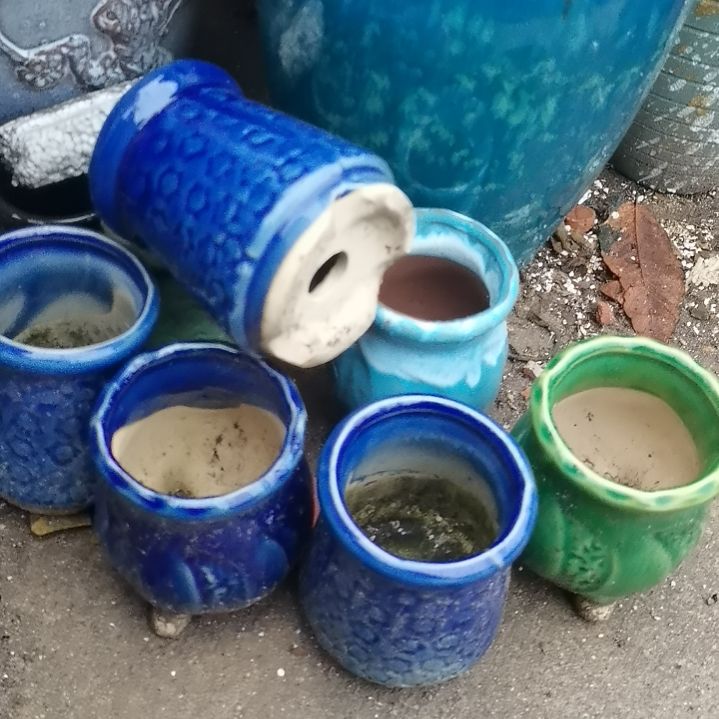 红陶瑕疵随机八个盆子