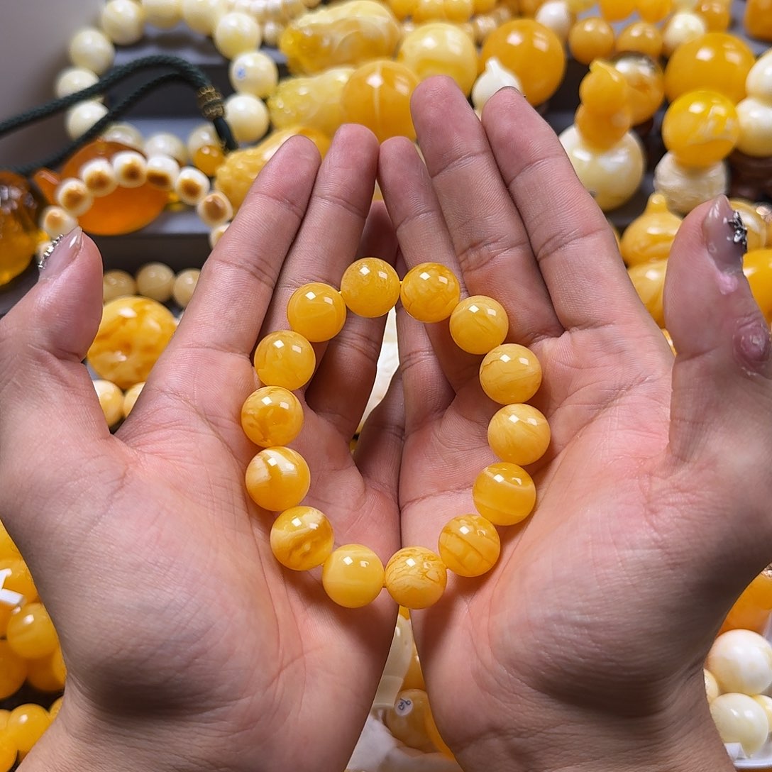 琥珀珠宝奇石未镶嵌15mm