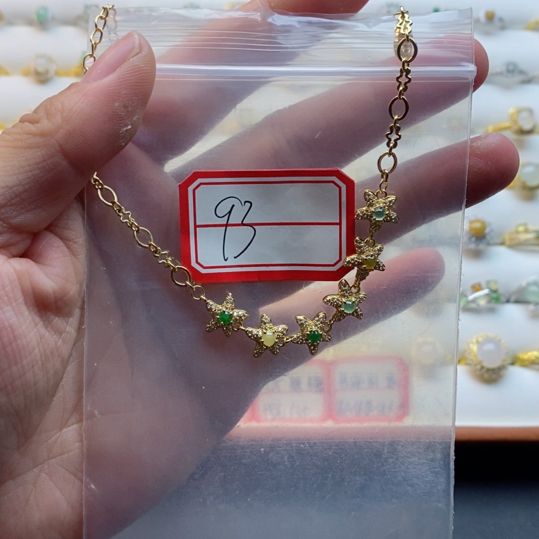 翡翠戒指银S925镶嵌翡翠首饰