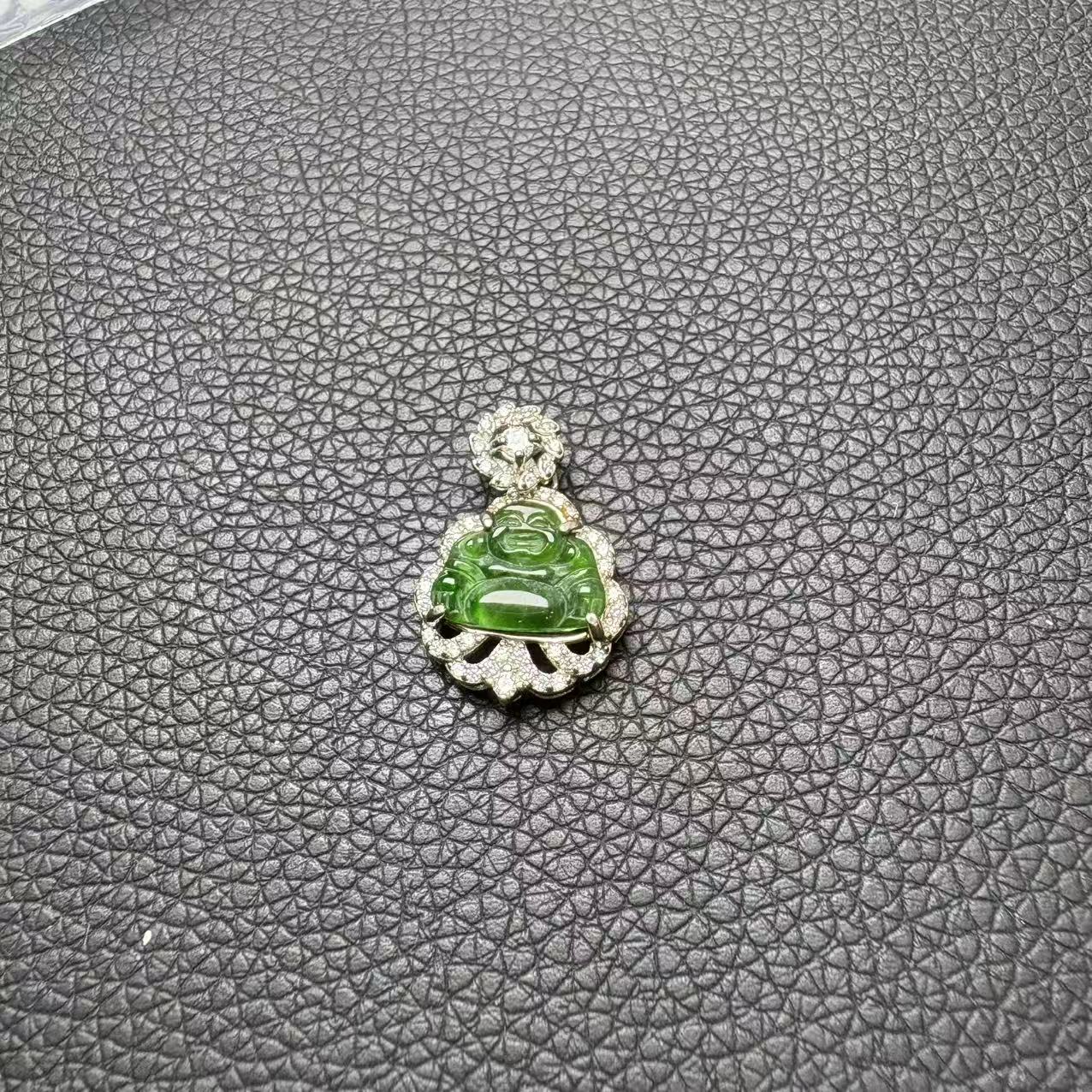 瑕疵处理天然A货翡翠佛公吊坠-fc103-多样性发一