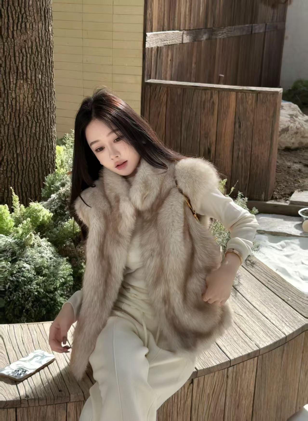 JJ Clothing【小岛微风】冬季新款毛毛马甲-58035