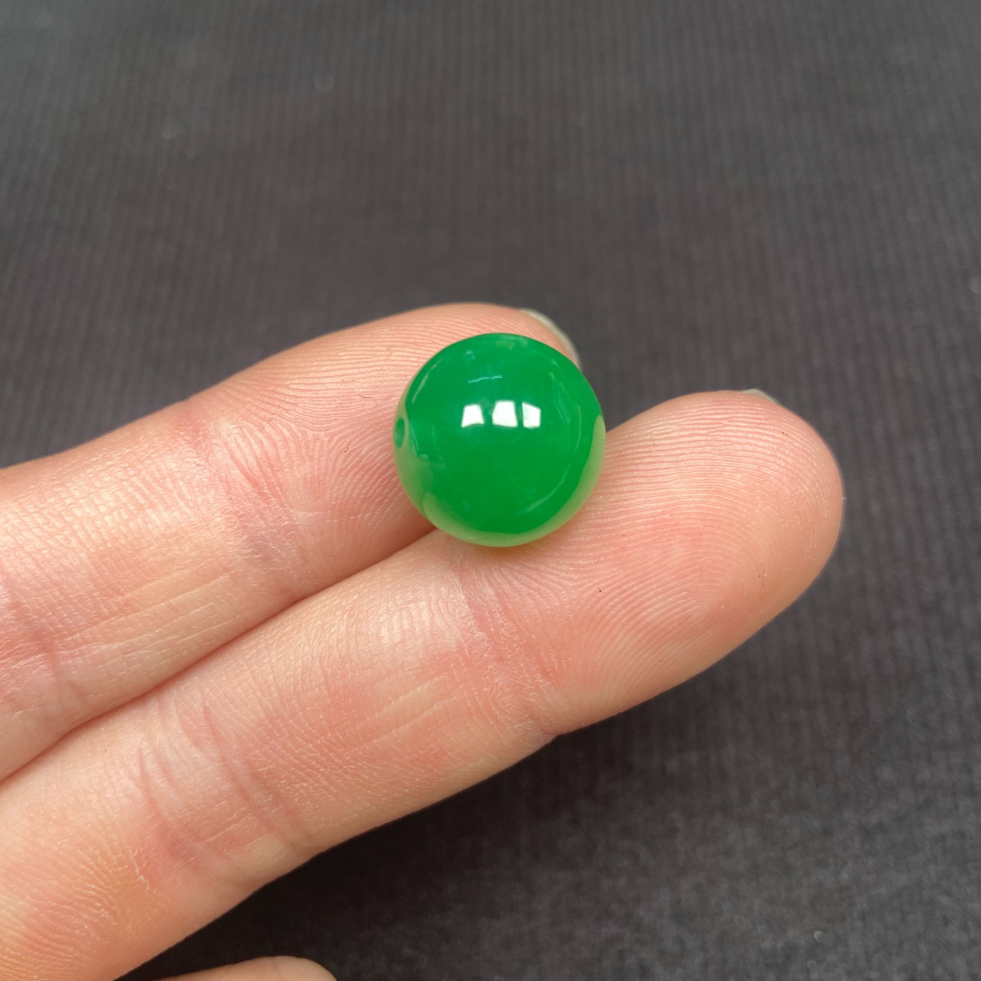 【4】翡翠阳绿色珠子13mm-14mm单颗绿色珠子单颗（多样性发货）