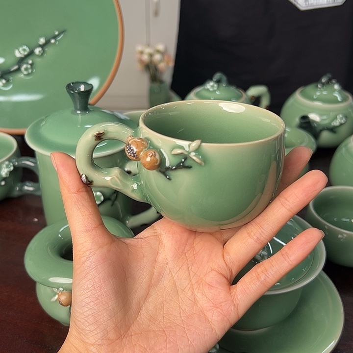 橘***锋龙泉云间青瓷小米茶器