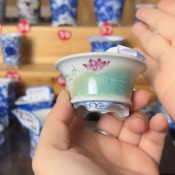 墨奈手绘陶瓷花盆