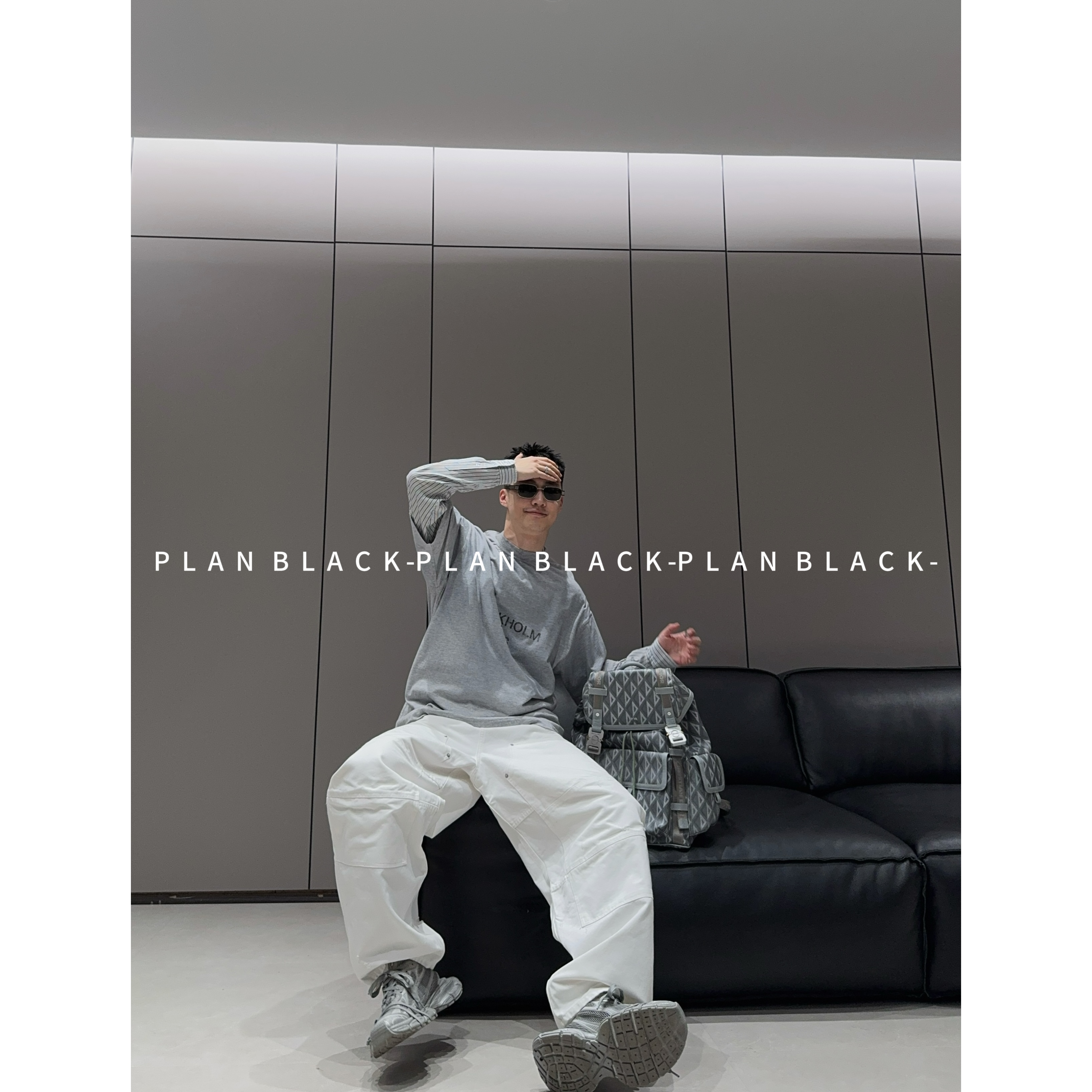 RICH陈发财【Ac做旧假两件】灰色打底！情侣松弛薄T恤6731