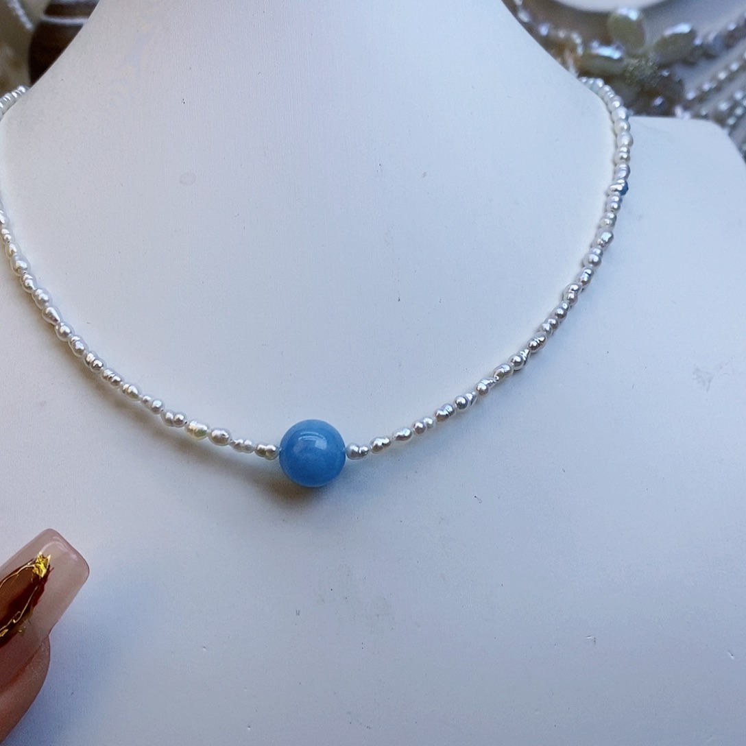 淡水珍珠颈饰银S925镶嵌