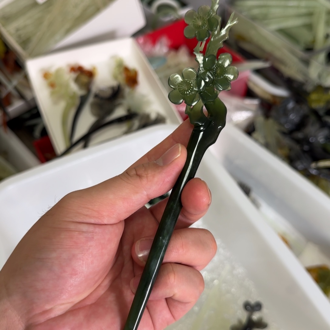 岫玉发饰未镶嵌岫玉发簪就是好看