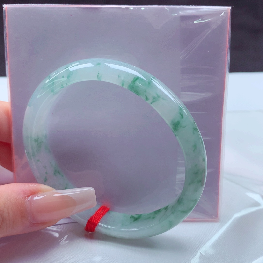 翡翠手镯未镶嵌天然缅甸翡翠A货手镯 贵妃19号