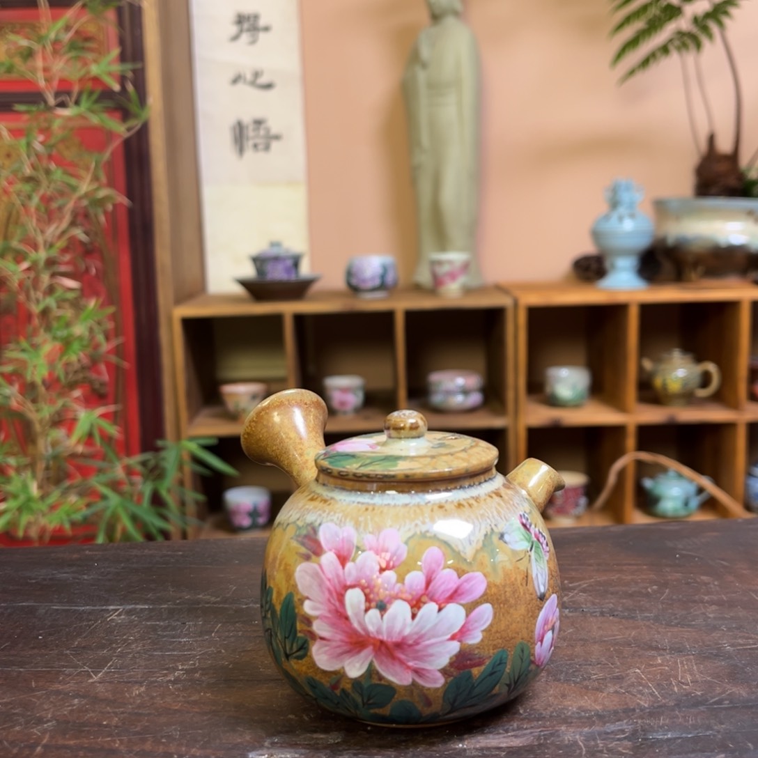 杯柴烧手工手绘陶瓷