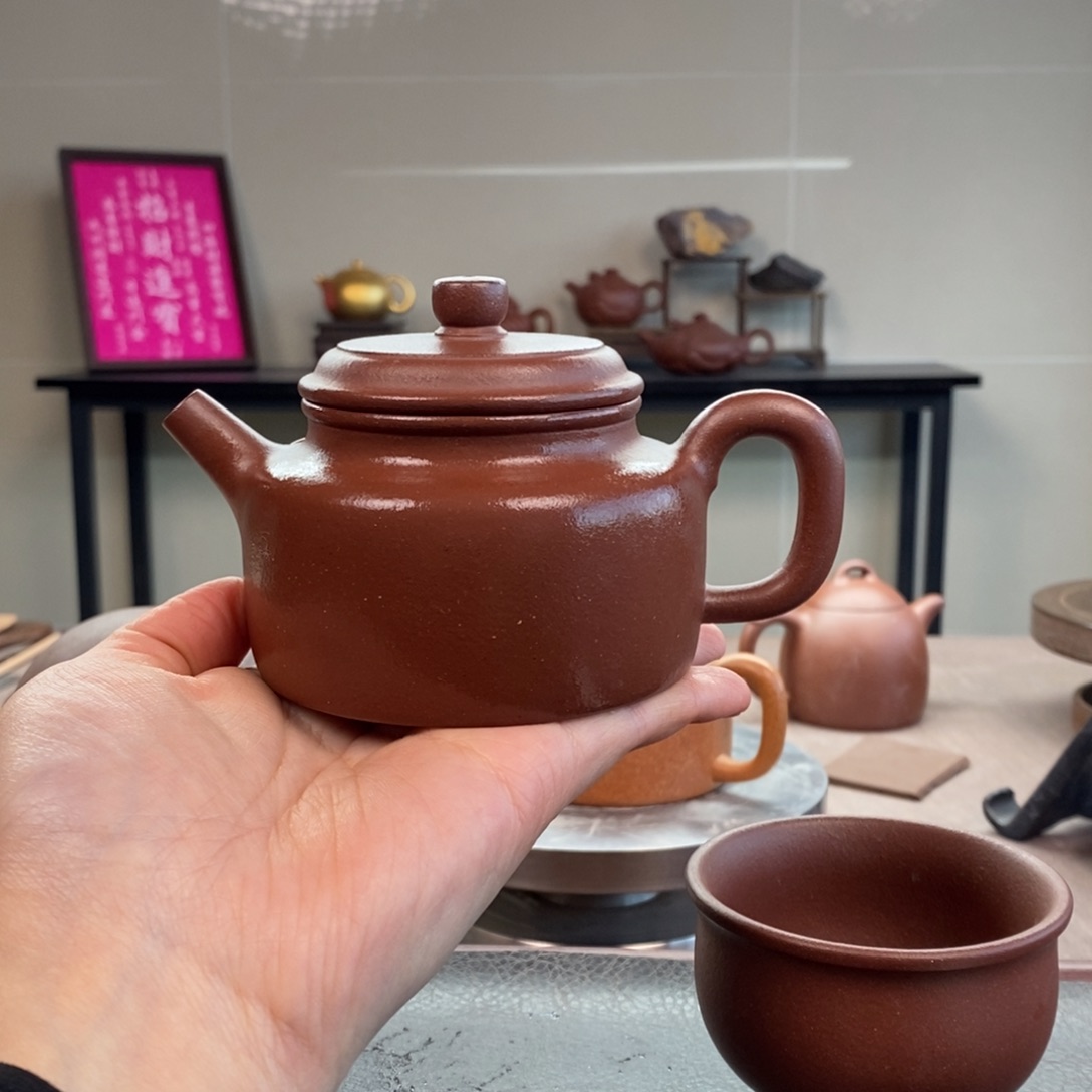 茶壶紫砂底槽清德钟220cc全手➕底槽清杯子