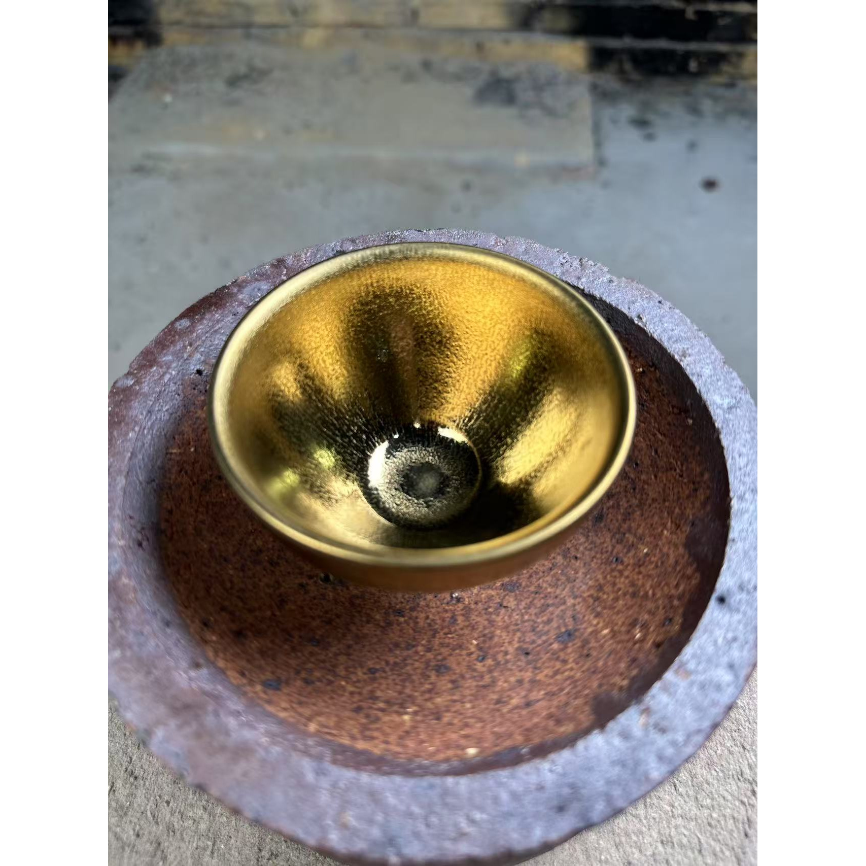 纯手工 柴烧 建窑建盏金色传说