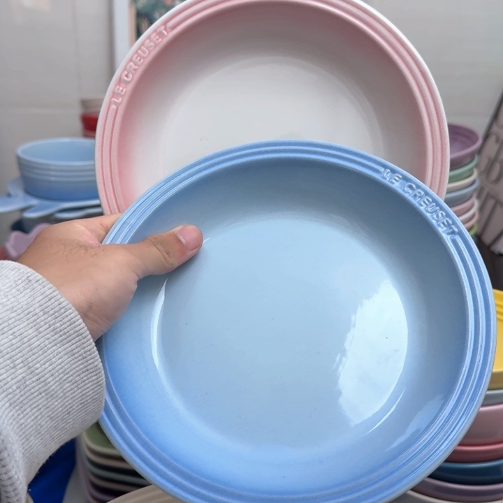 瓷片微瑕2个8英寸草帽盘