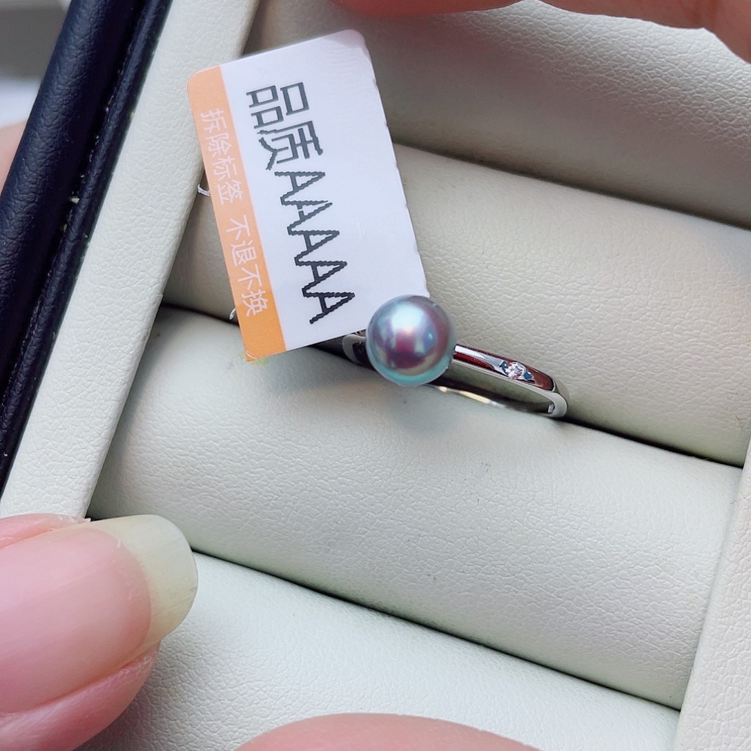 海水珍珠银S925镶嵌戒指w14