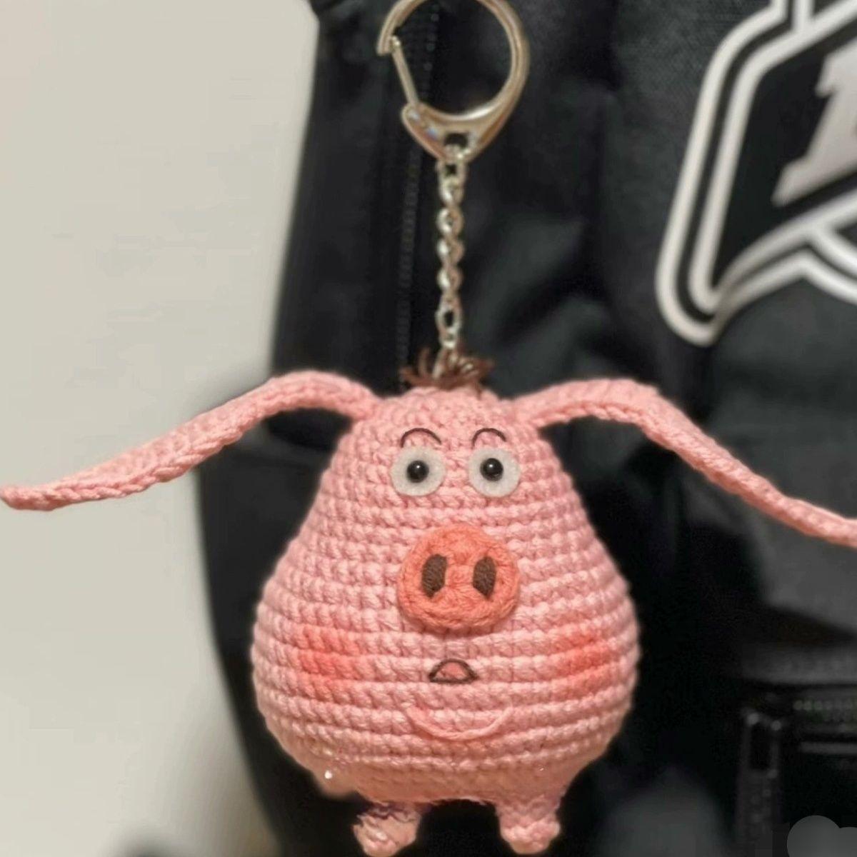 【喵喵】哪吒飞天猪diy材料包钥匙扣毛线钩针挂件自制钩织玩偶