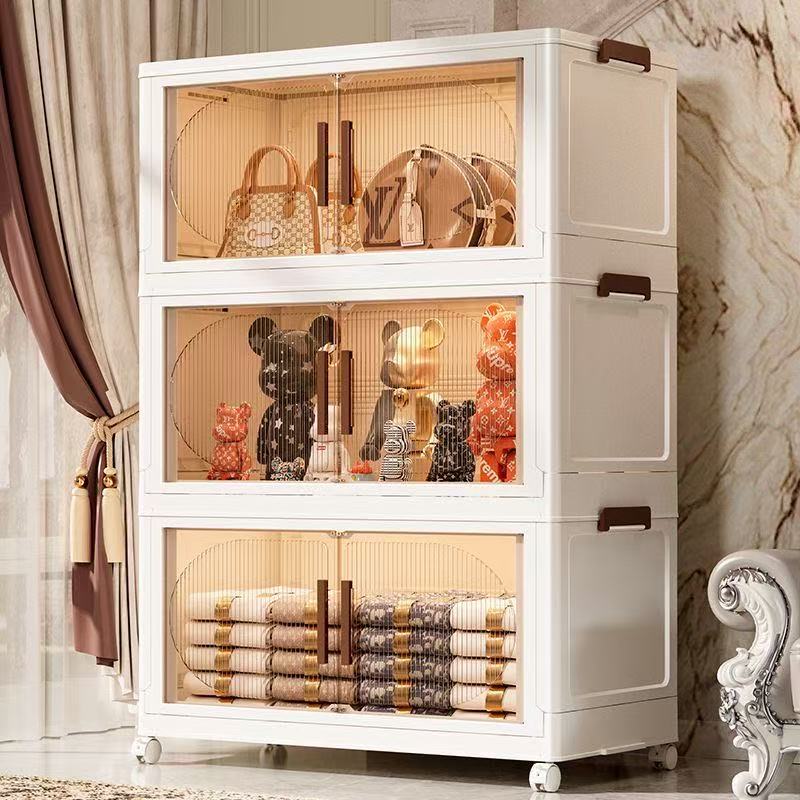 厨房三层收纳柜家用杂物零食大容量多层储物柜飞非烹饪用具