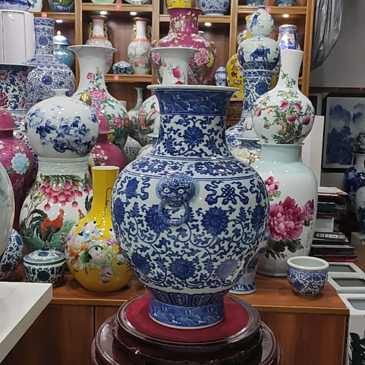 男***惹瓷片景德镇镇陶瓷花瓶子