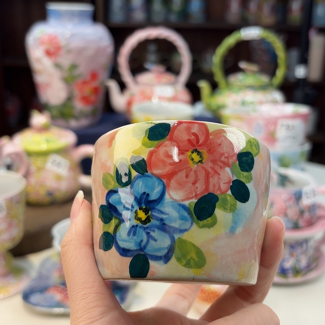 瓷片景德镇手绘高温釉下彩陶瓷茶具 