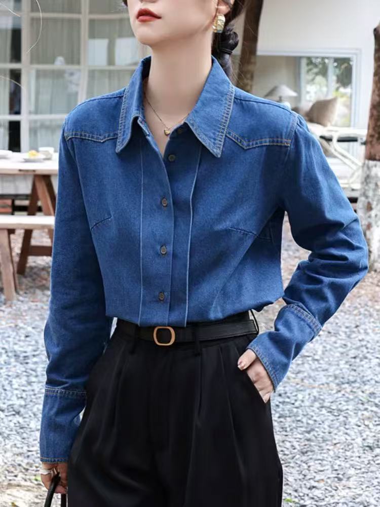 秋冬新款韩系女装气质百搭合集宽松休闲时尚牛仔衬衣内搭外套