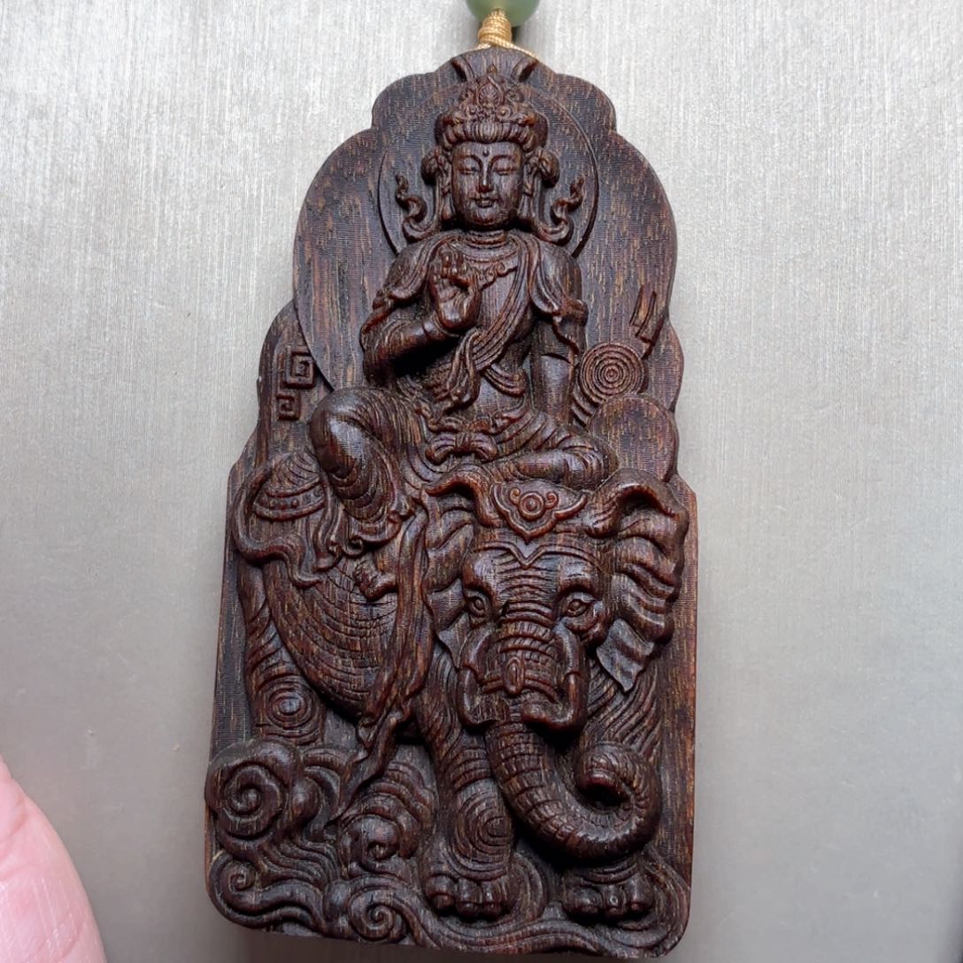 沉香木手串越南芽庄白棋楠金丝玉化帝王吊坠