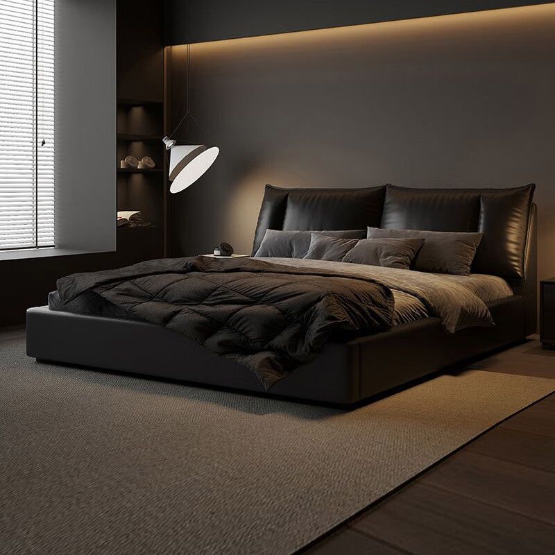 意式轻奢现代皮床软包婚床小户型双人床主卧室储物创意大床