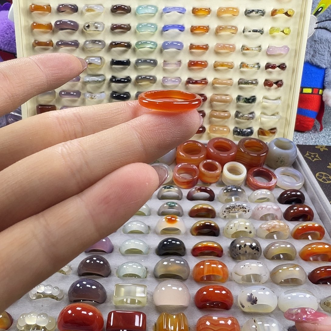 玛瑙/玉髓未镶嵌戒指A1不退换16.7港14