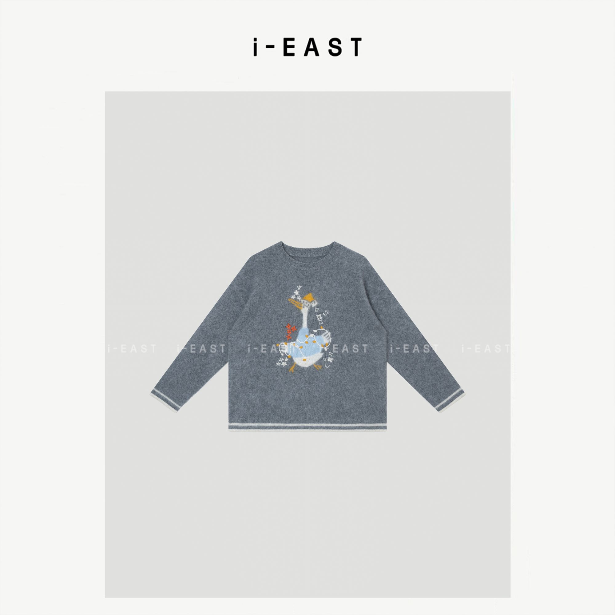 i-EAST 哼着歌曲的小鸭子~秋冬可爱鸭鸭套头毛衣上衣-5D SY9734