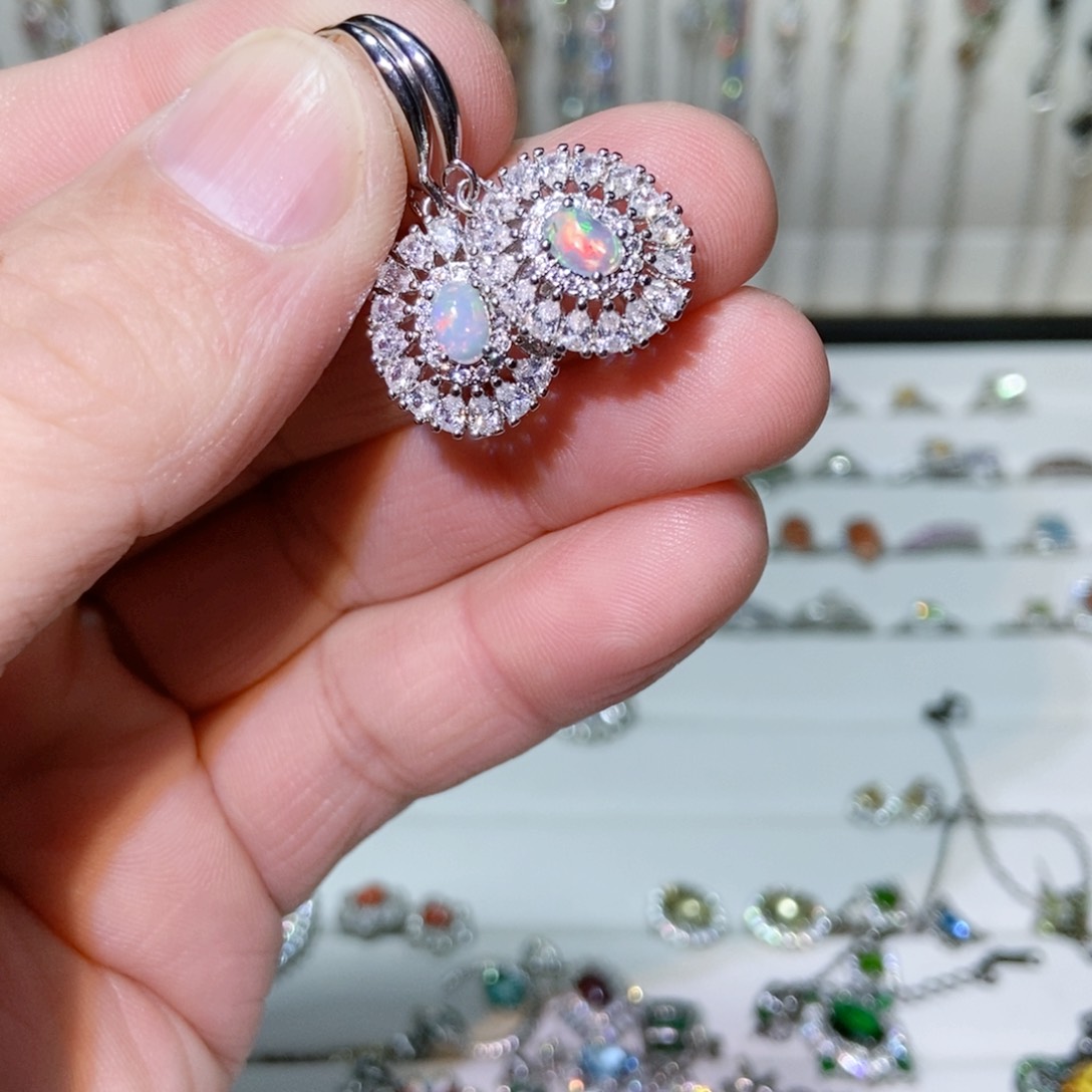 绿水晶戒指银S925镶嵌